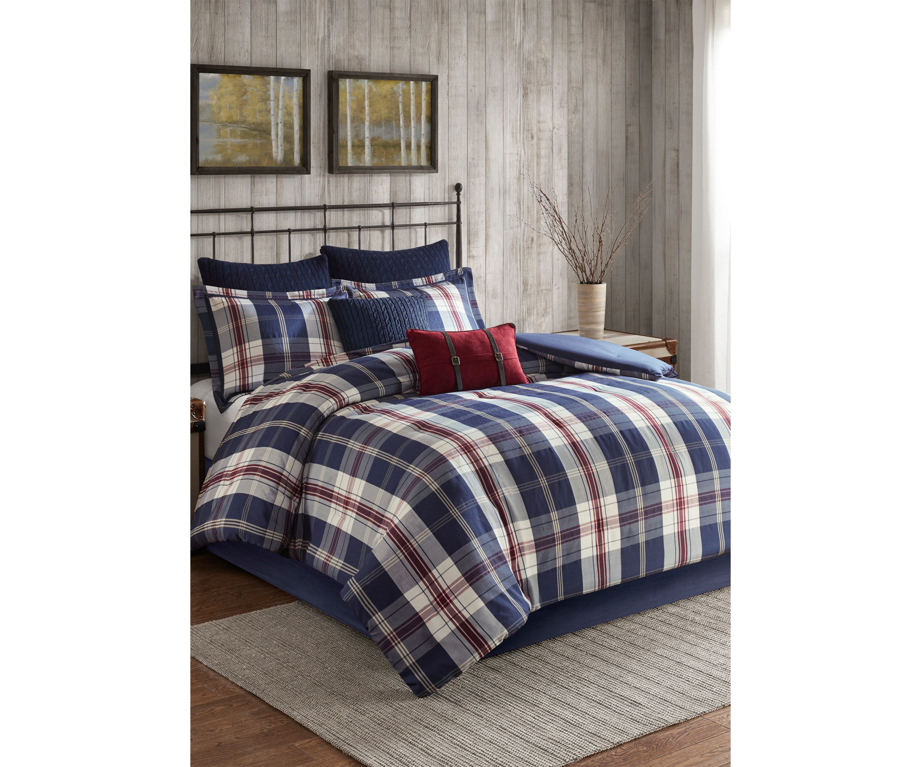 Ryland Oversized Plaid Print Comforter Set