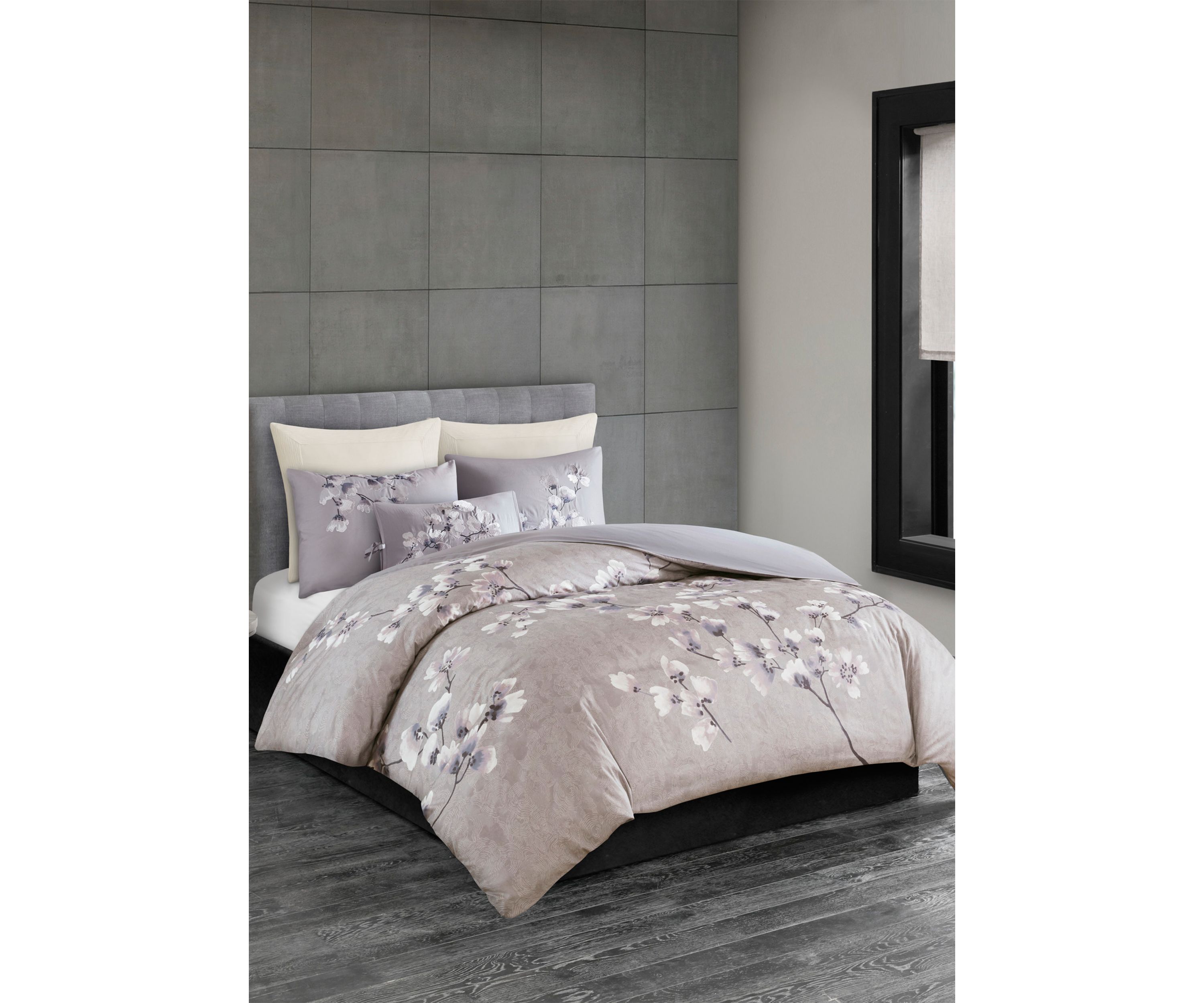 3 Piece Sakura Blossom Cotton Sateen Printed Comforter Set