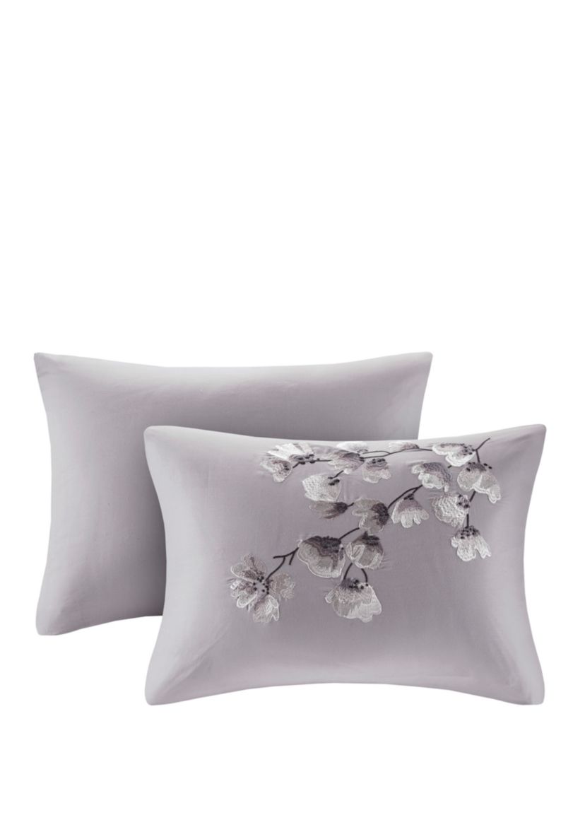3 Piece Sakura Blossom Cotton Sateen Printed Comforter Set