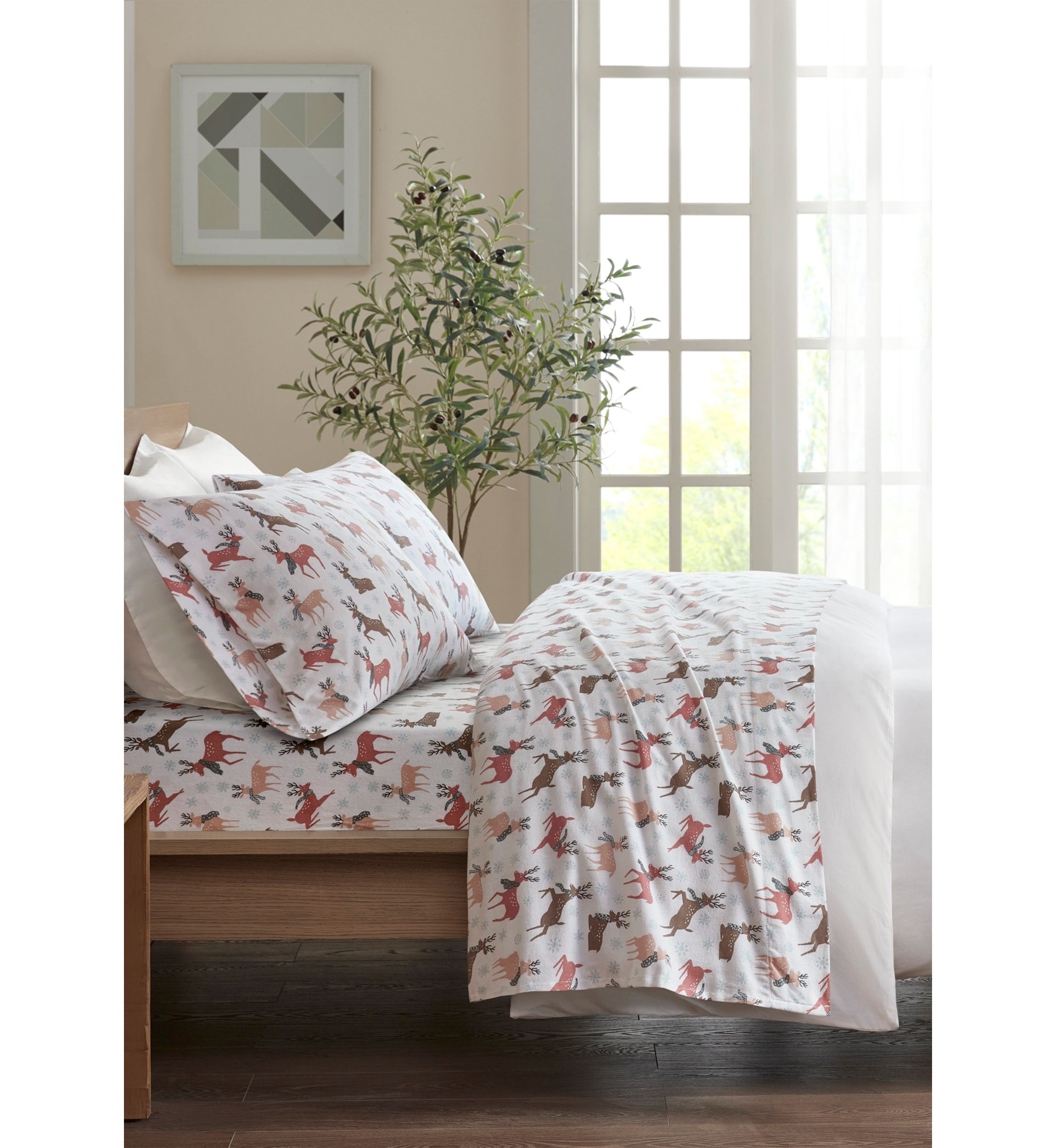 Cozy Flannel 100% Cotton Flannel Printed Sheet Set