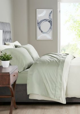 Madison Park 525 Thread Count Cotton Rich Sheet Set, Sage, King -  0086569261397