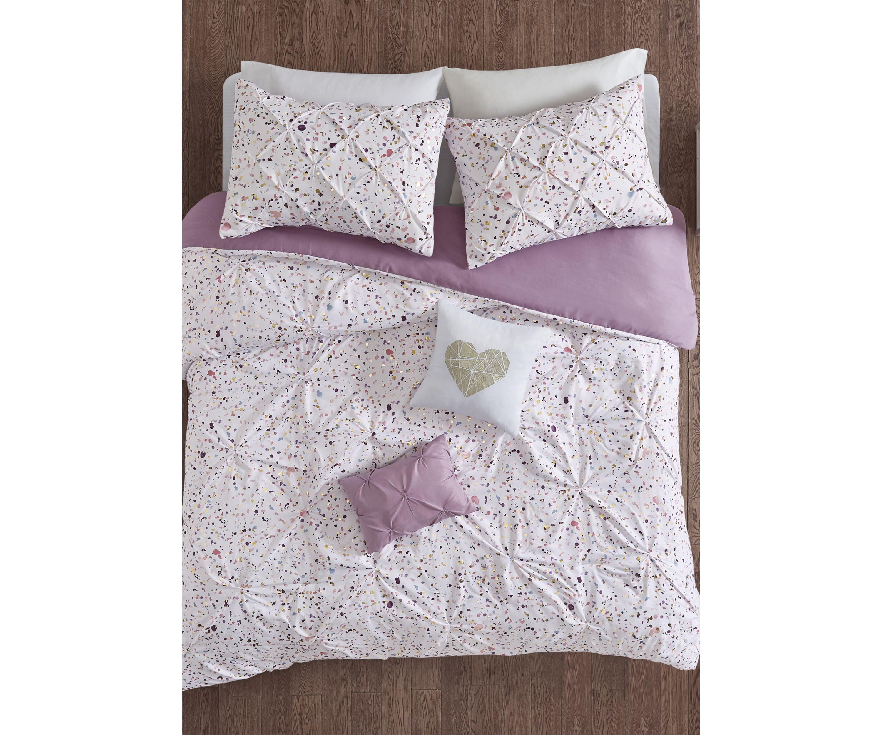Abby Metallic Printed and Pintucked Comforter Set