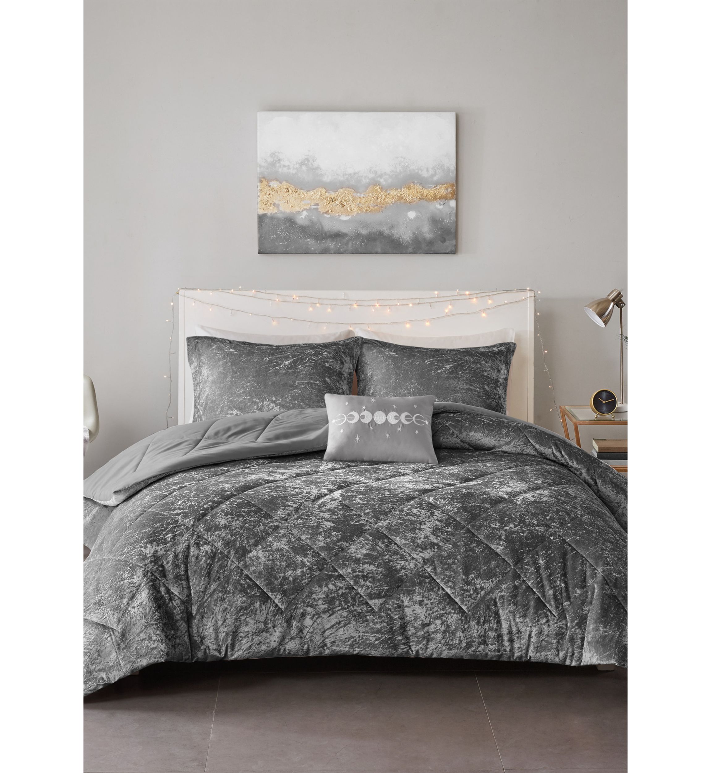 Felicia Velvet Comforter Set with Throw Pillow