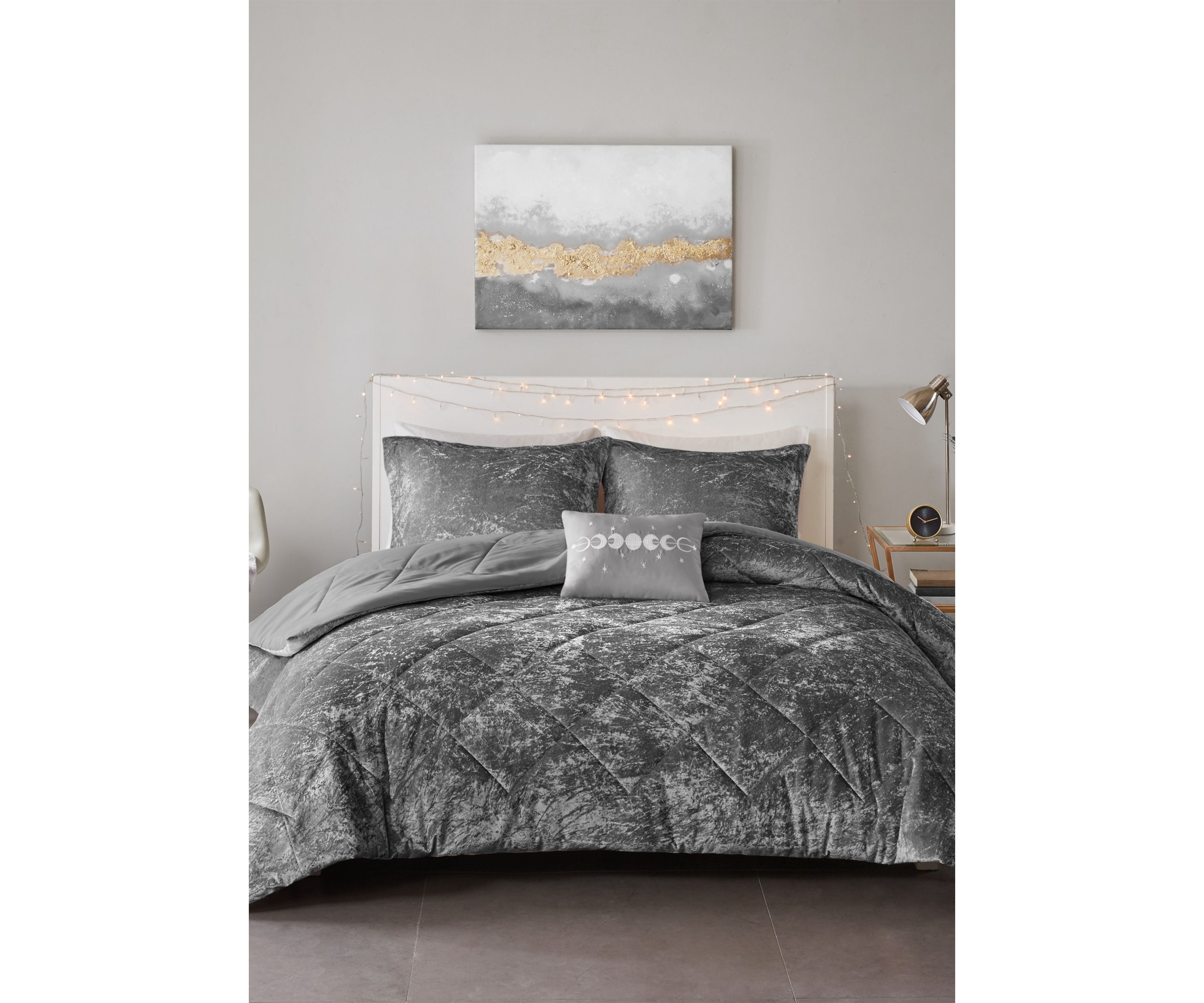 Felicia Velvet Comforter Set with Throw Pillow