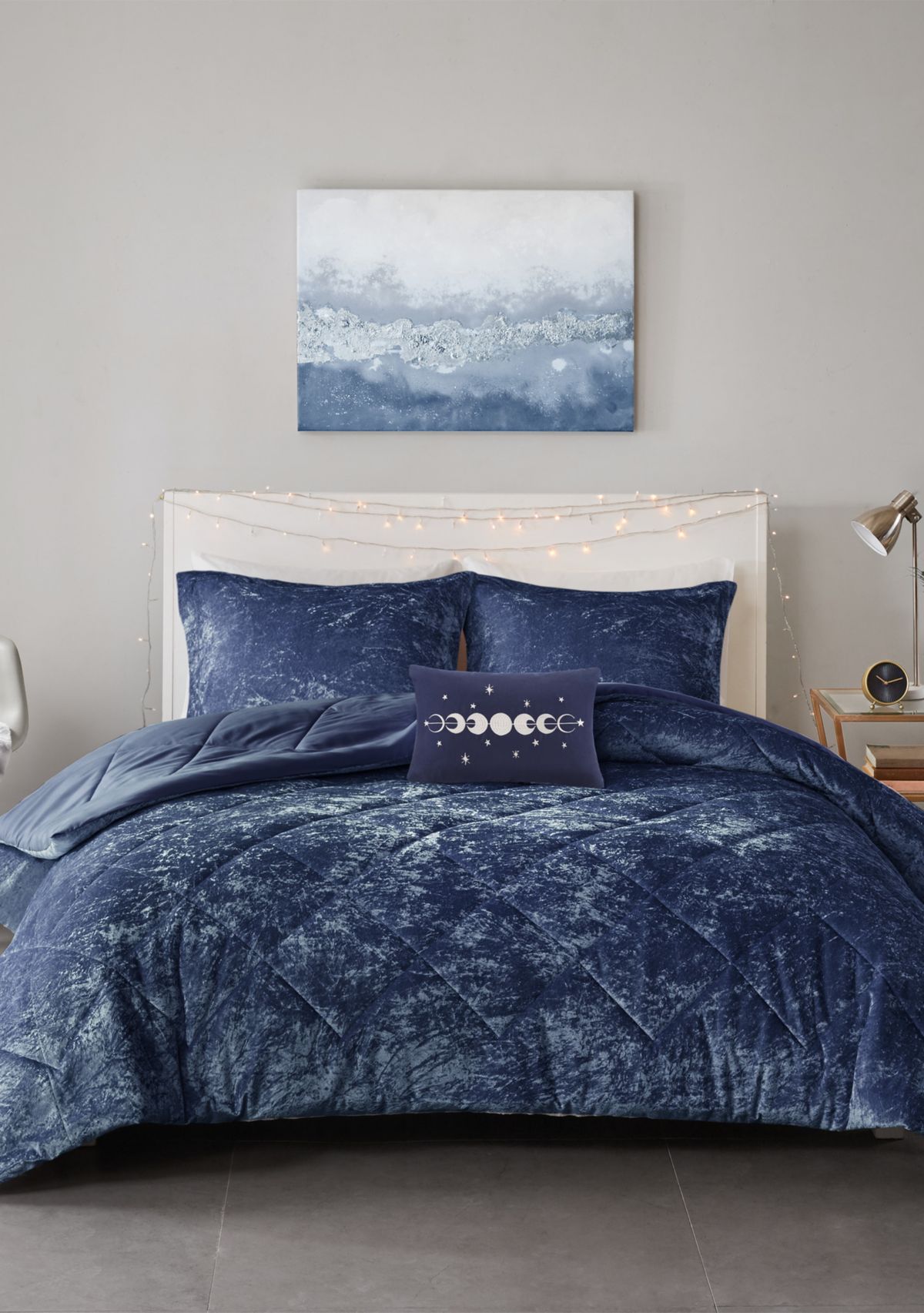Felicia Velvet Comforter Set with Throw Pillow