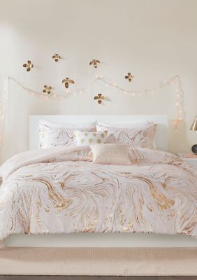 4 Piece Rebecca Metallic Printed Comforter Set