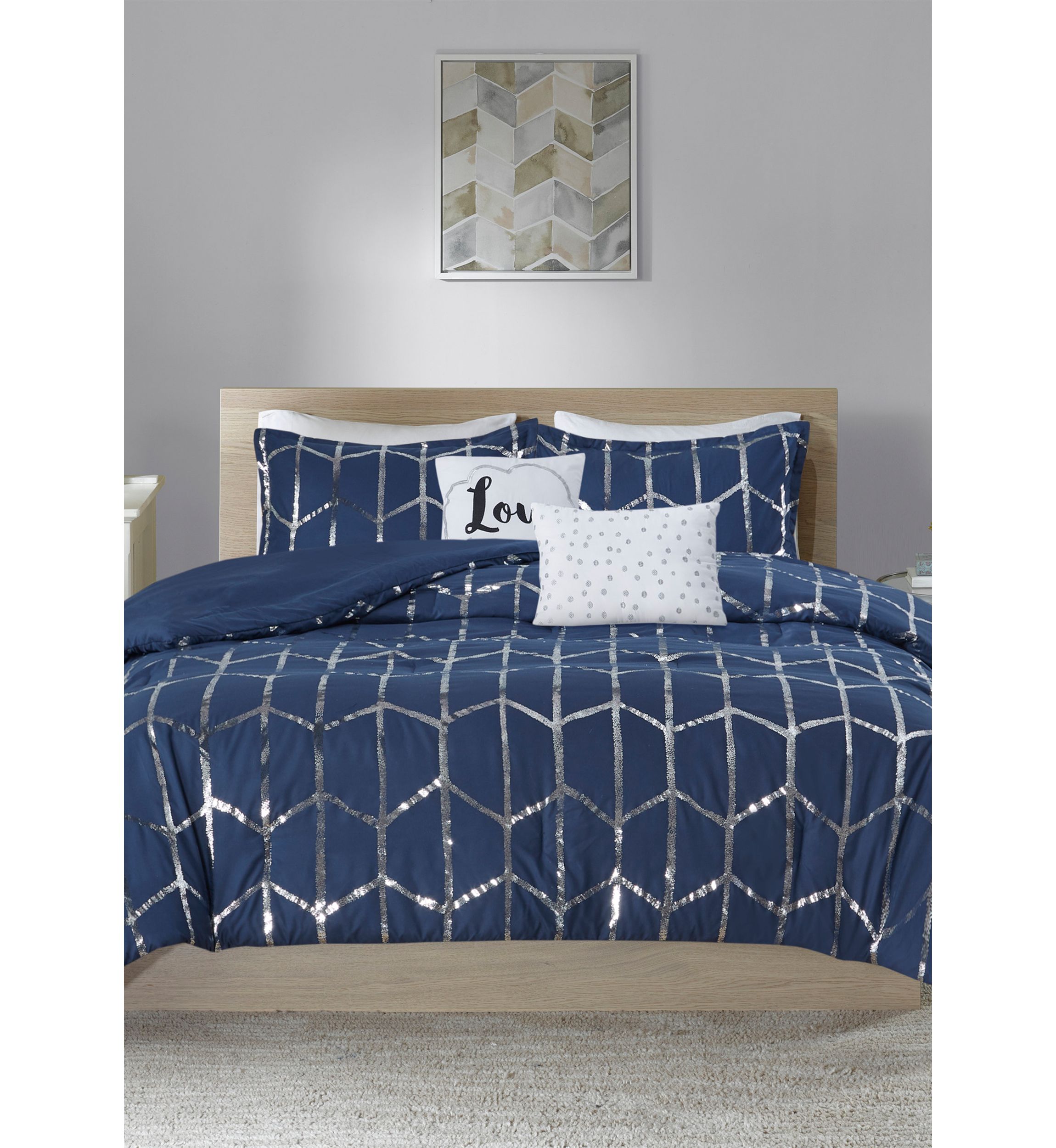 Raina Metallic Printed Comforter Set