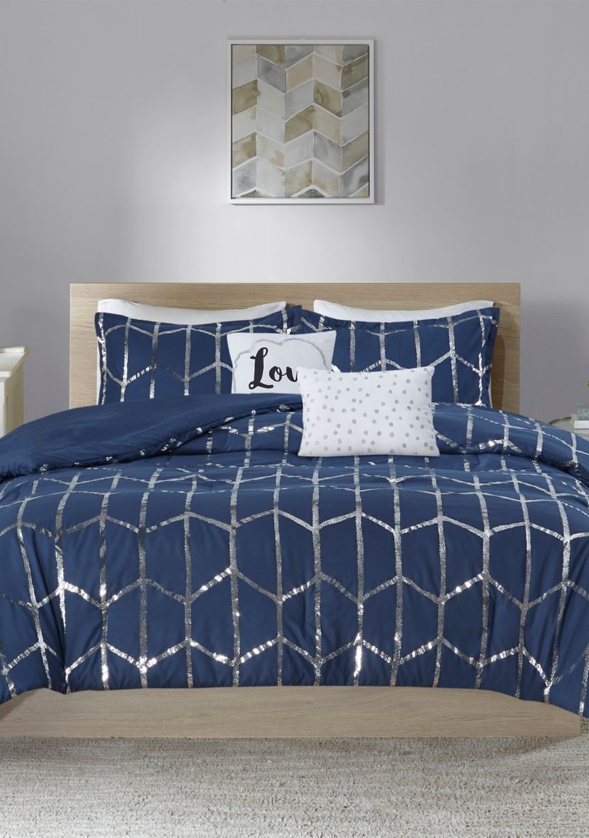 Raina Metallic Printed Comforter Set
