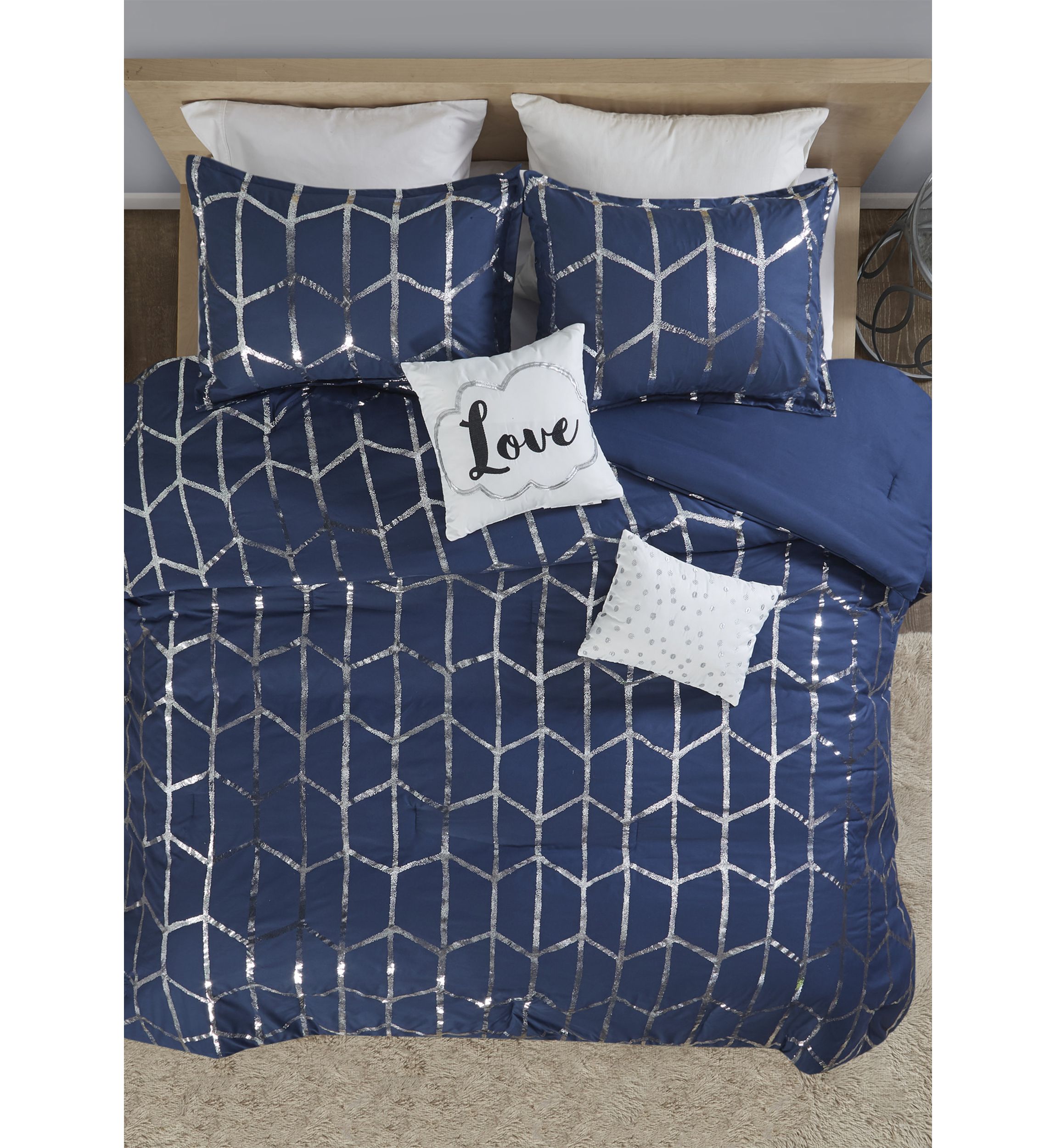 Raina Metallic Printed Comforter Set