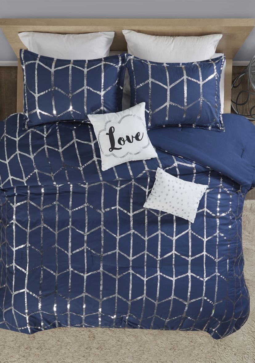 Raina Metallic Printed Comforter Set