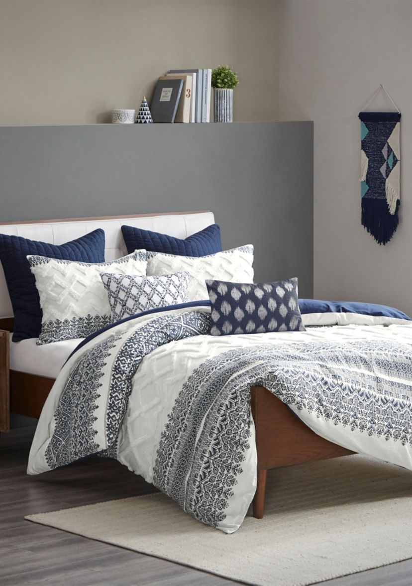 Mila Cotton Printed Comforter Set with Chenille