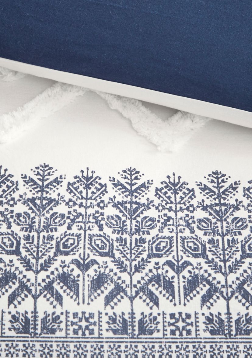 Mila Cotton Printed Comforter Set with Chenille