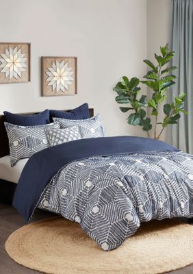 Ink Ivy Ellipse Cotton Jacquard Duvet Cover Set Belk