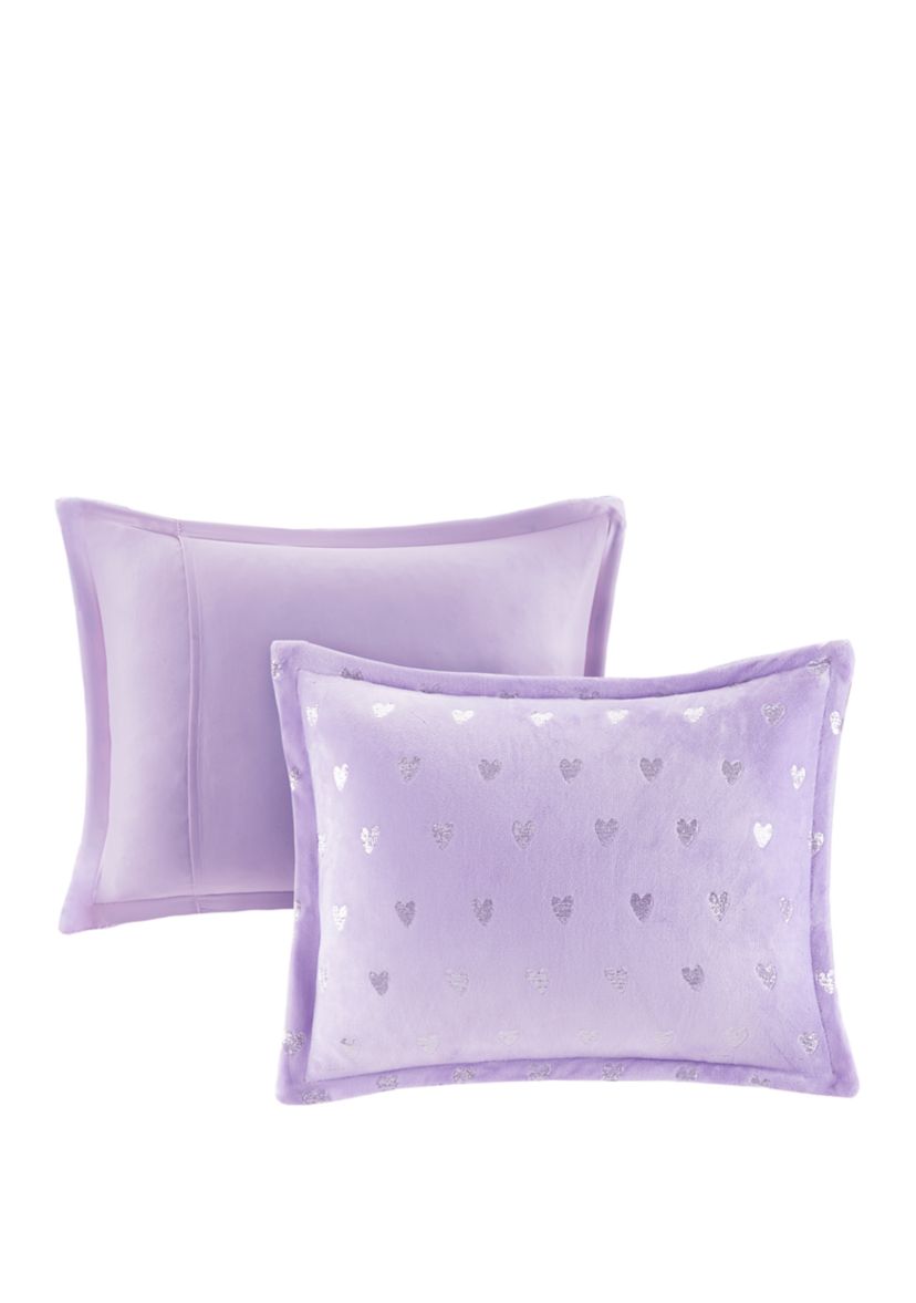 Rosalie Metallic Printed Plush Comforter Set