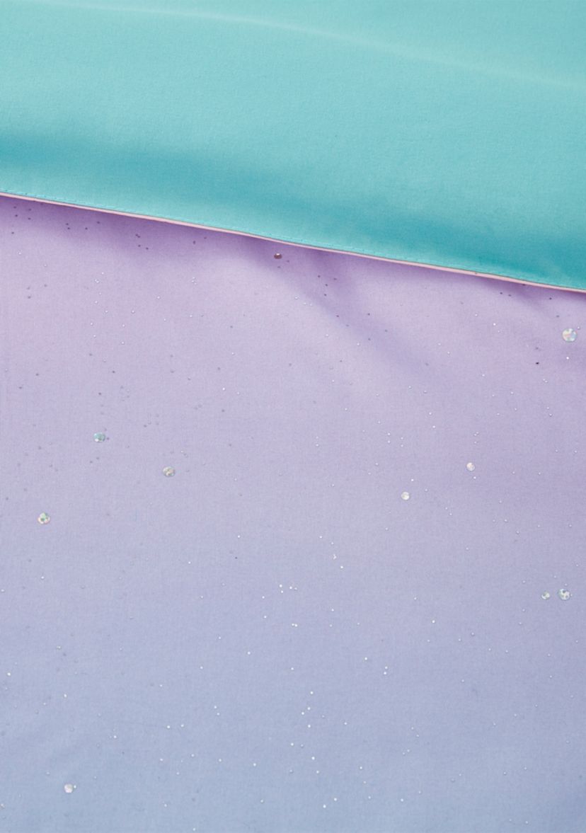 Glimmer Metallic Glitter Printed Reversible Duvet Cover Set  
