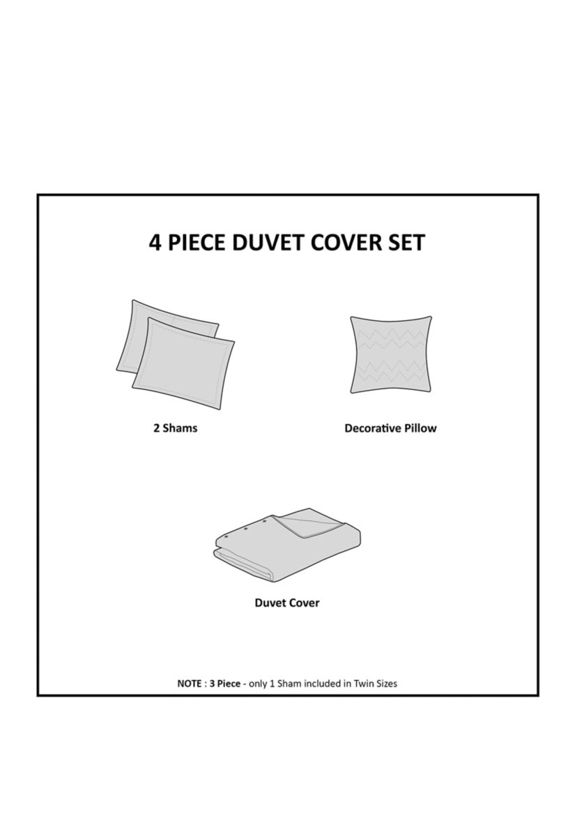 Glimmer Metallic Glitter Printed Reversible Duvet Cover Set  