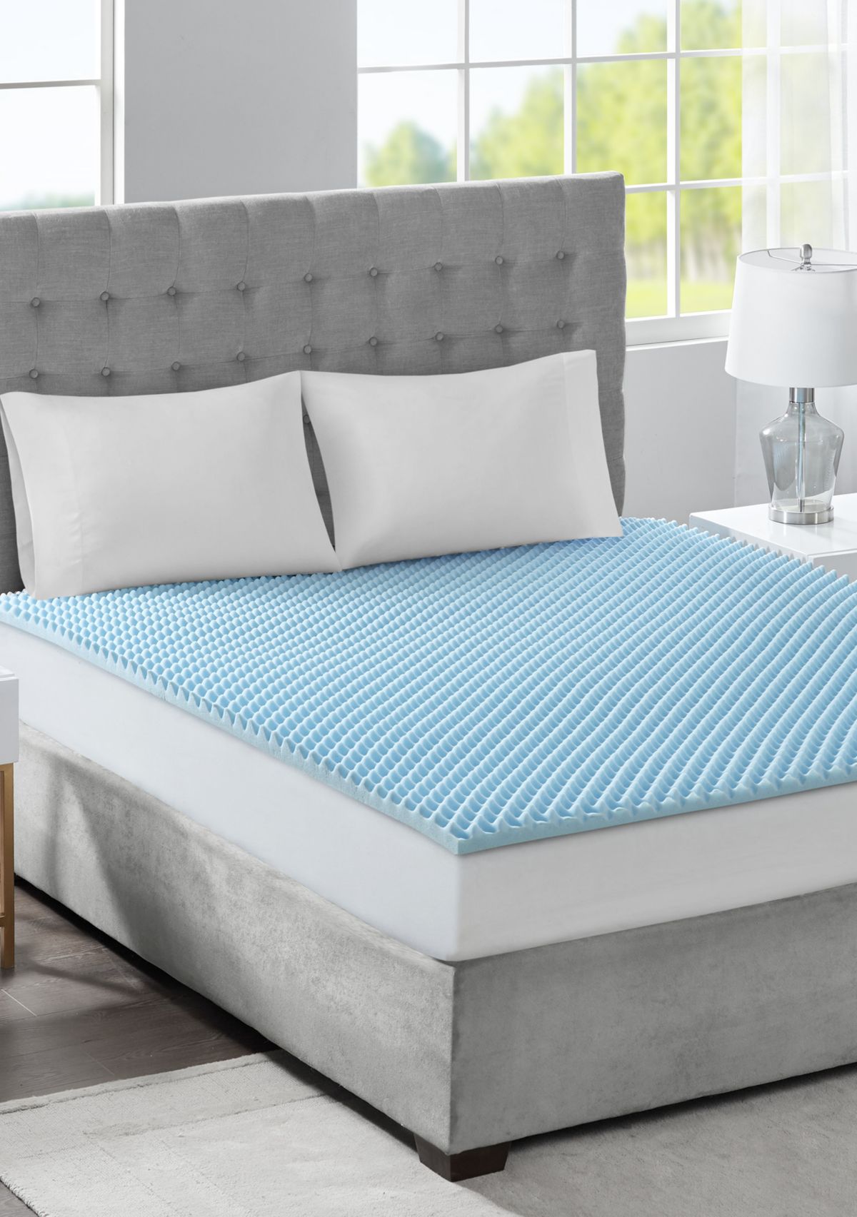 1.5" Gel Memory Foam All Season Reversible Cooling Mattress Topper