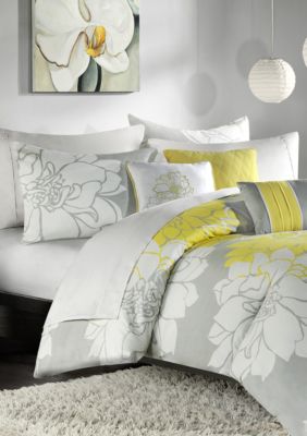 lola gray yellow 6 piece king duvet set 104 in.x 92 in