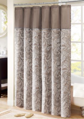 carter pieced faux silk shower curtain online onl