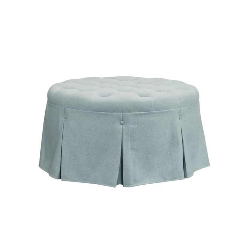 Terri Skirted Tufted 32" Round Ottoman