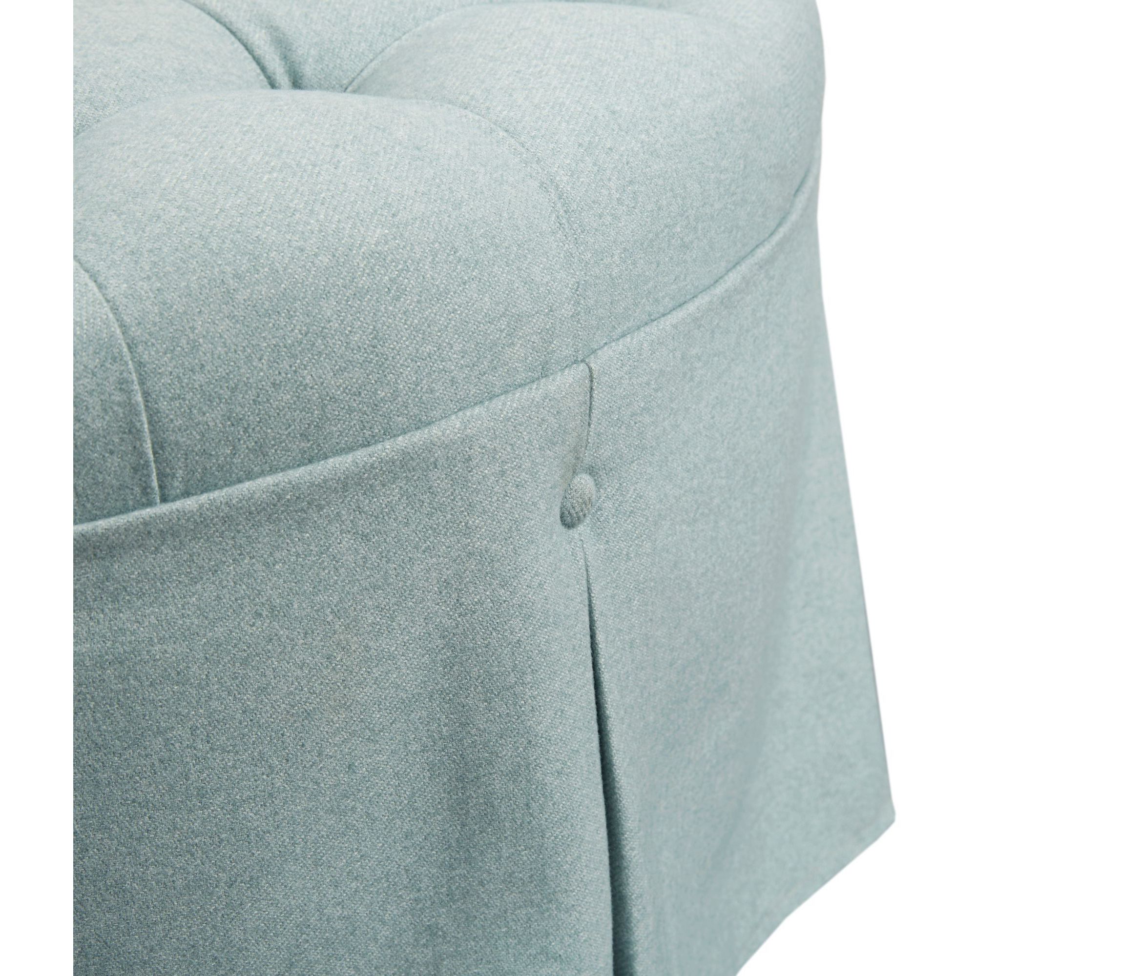 Terri Skirted Tufted 32" Round Ottoman