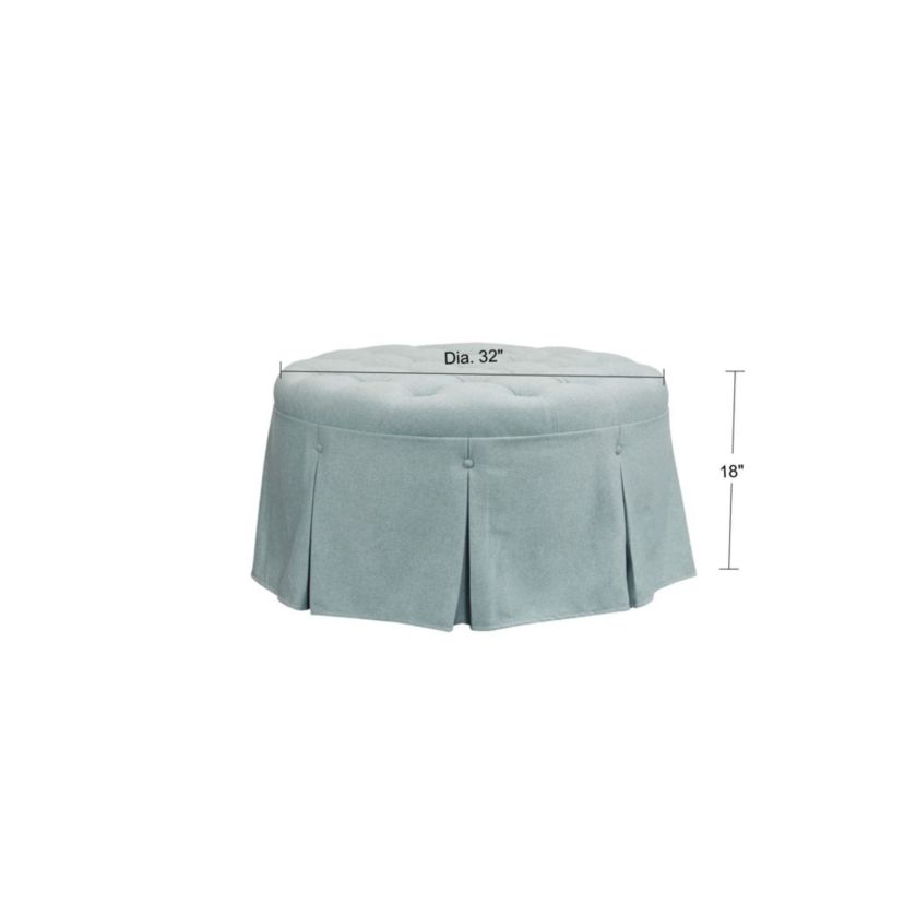 Terri Skirted Tufted 32" Round Ottoman