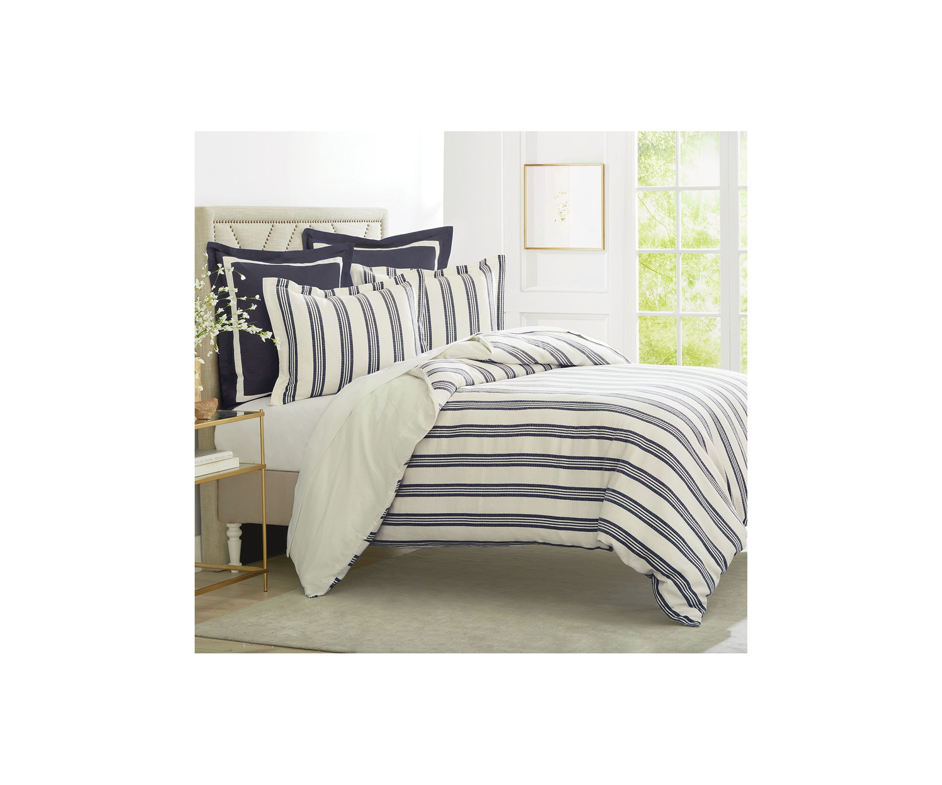 Ticking Stripe 3 Piece Comforter Set 