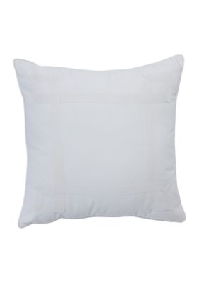 Messina Damask 18 in x 18 in Ribbon Appliqu&eacute; Decorative Pillow