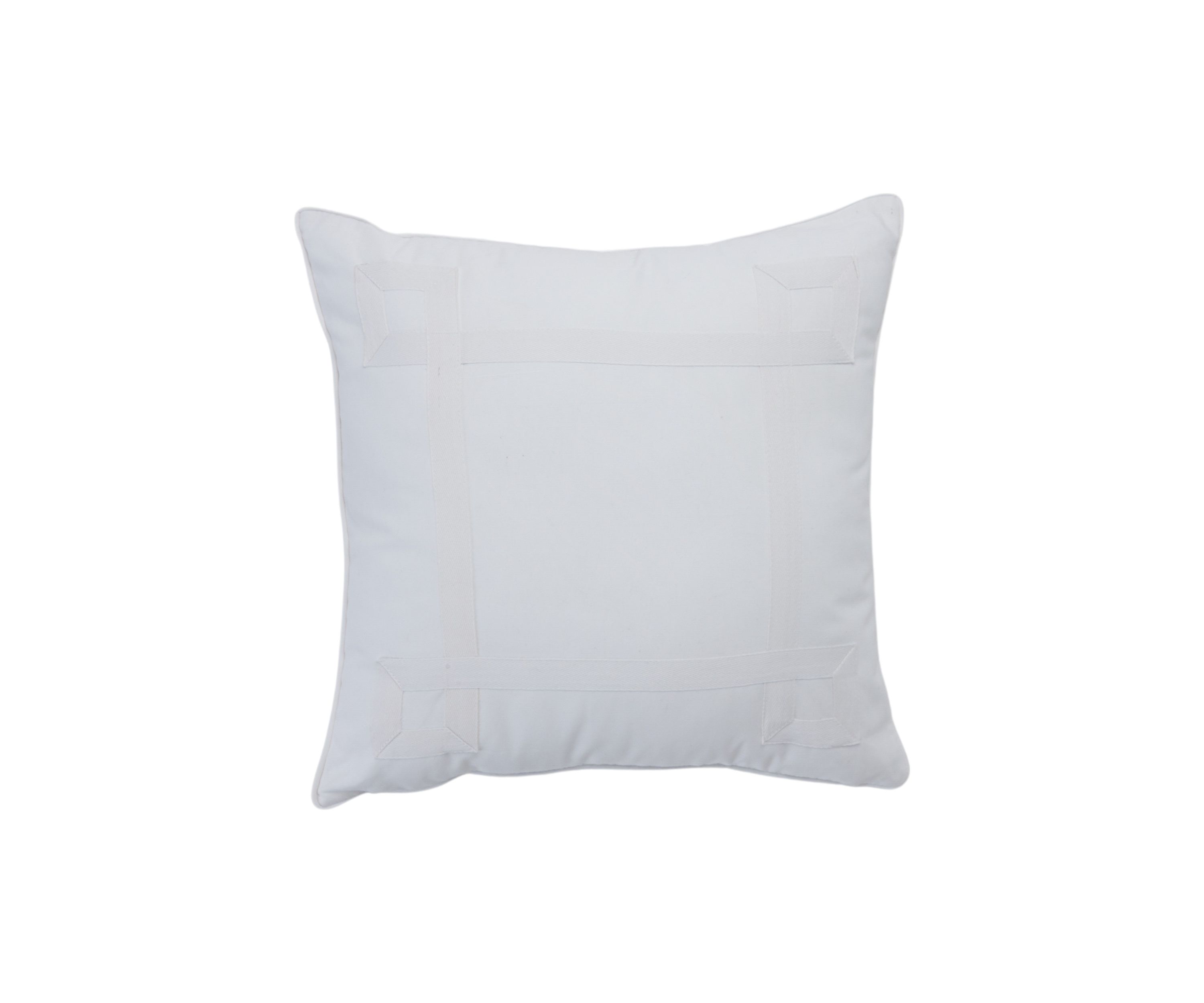 Messina Damask 18 in x 18 in Ribbon Appliqué Decorative Pillow