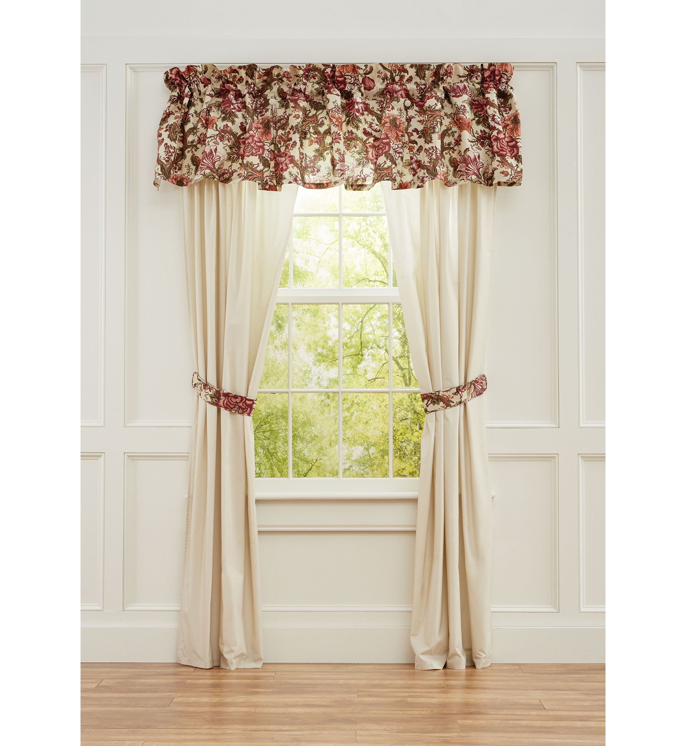 Rosarian Drapery Pair with Tie Backs