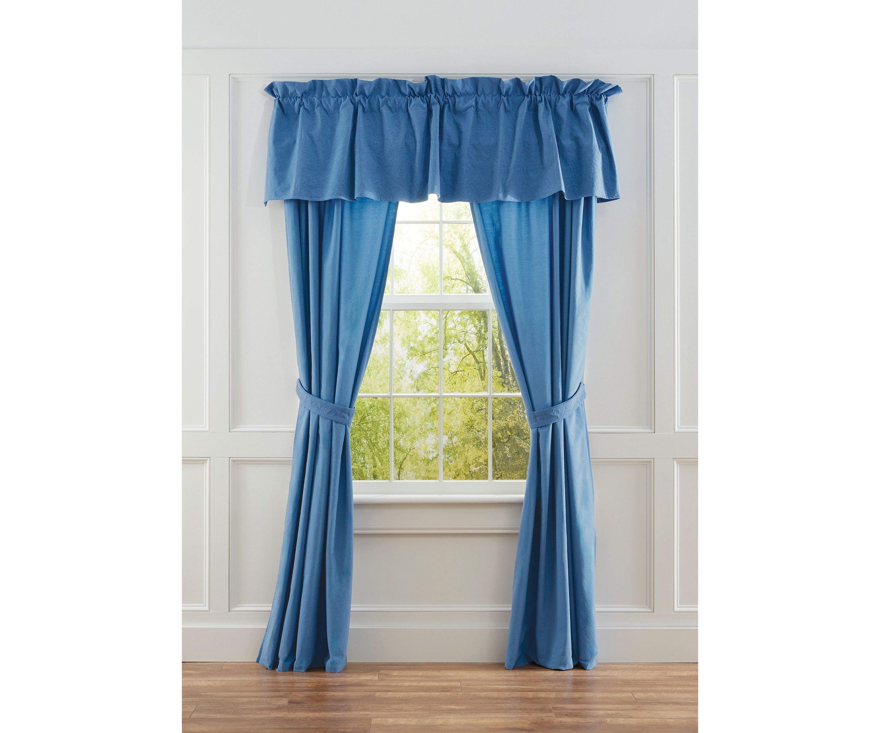 Blue Broccato Valance 