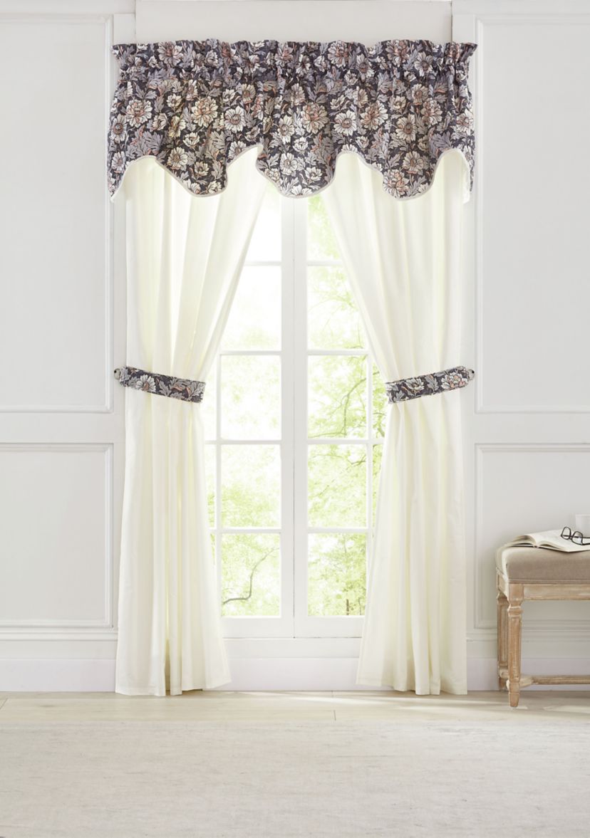 Harvest Bouquet Drapery Pair with Tiebacks 