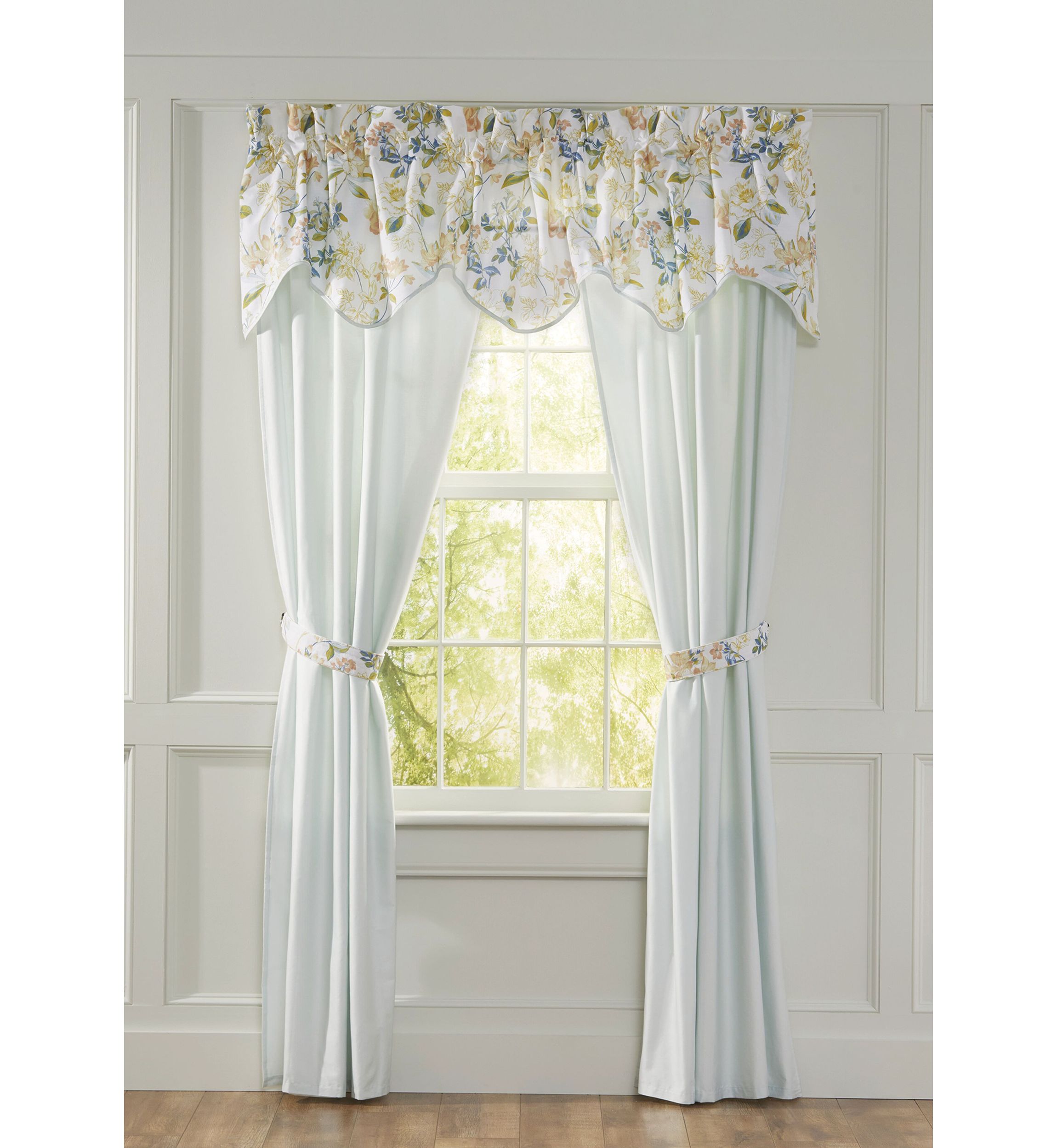 Abloom Drapery Pair With Tie Backs