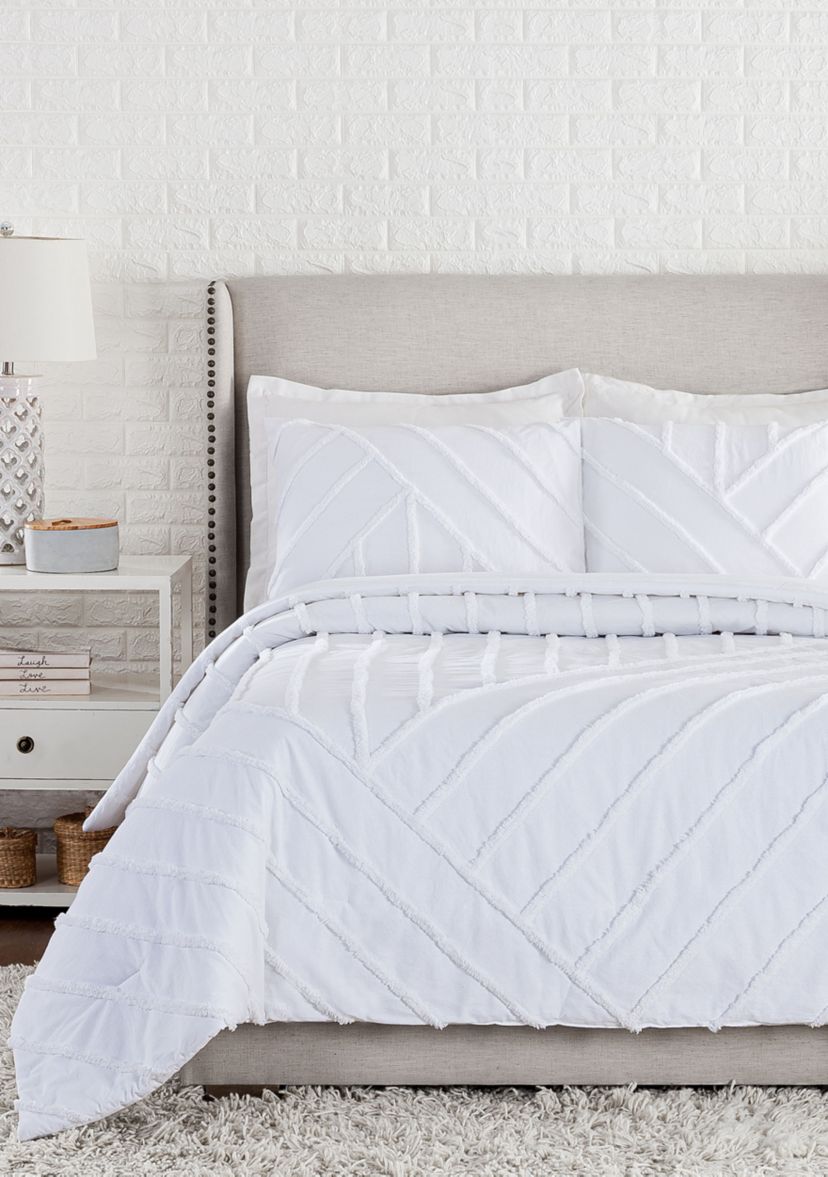 Chenille Chevron Comforter Set