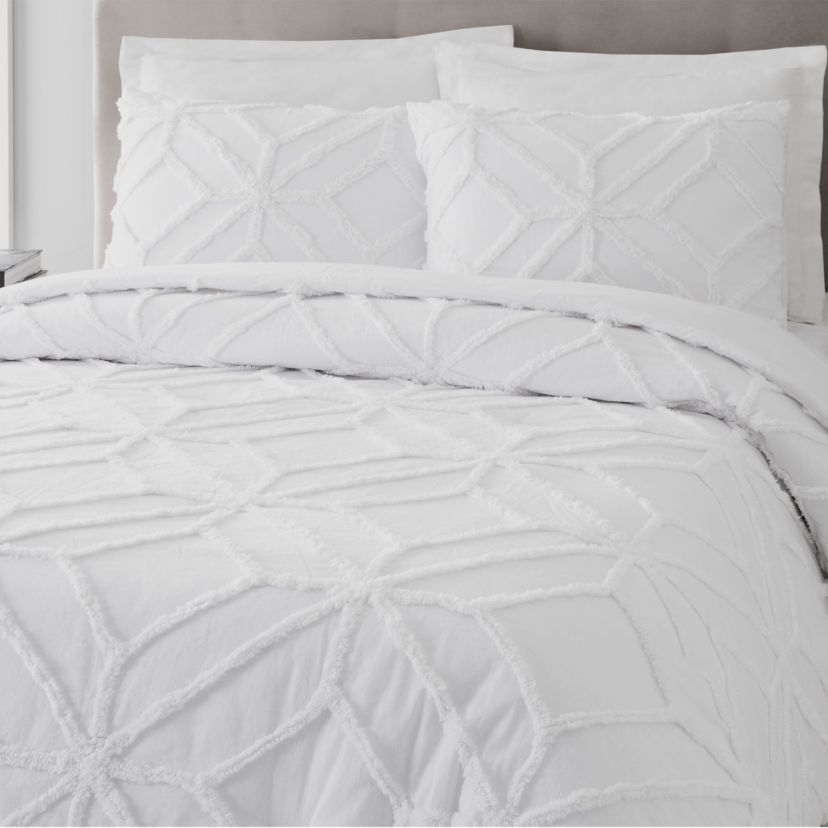 Tufted Chenille Duvet Cover Set