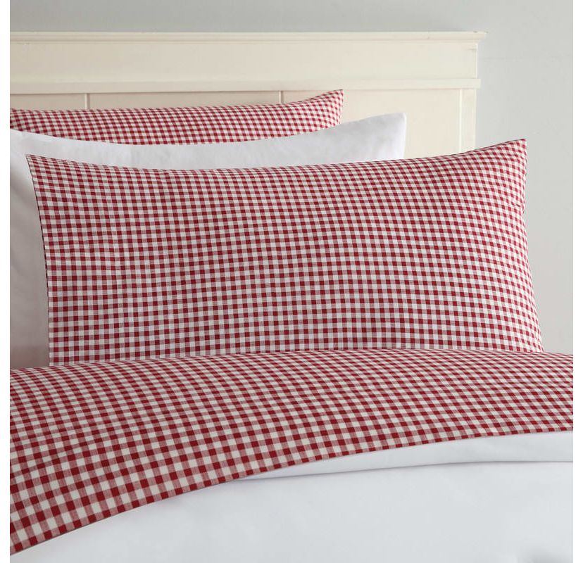 Gingham 250 Thread Count Cotton Percale Sheet Set