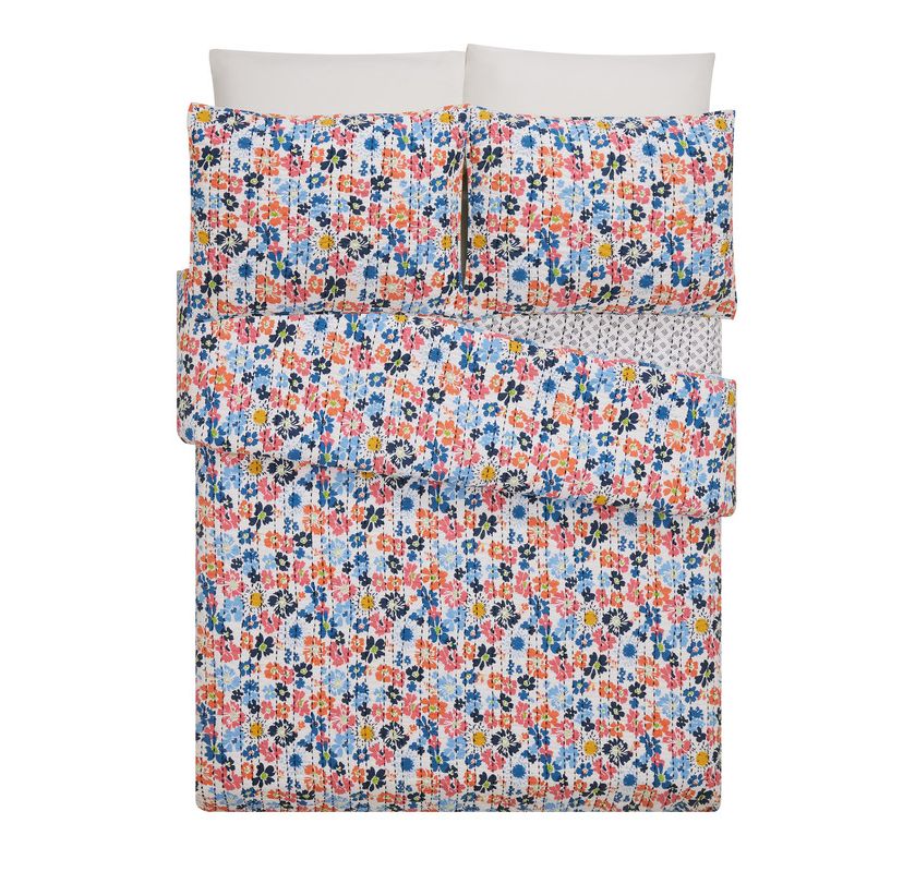 Blossom 100% Cotton Reversible Quilt Set