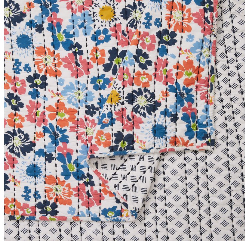 Blossom 100% Cotton Reversible Quilt Set