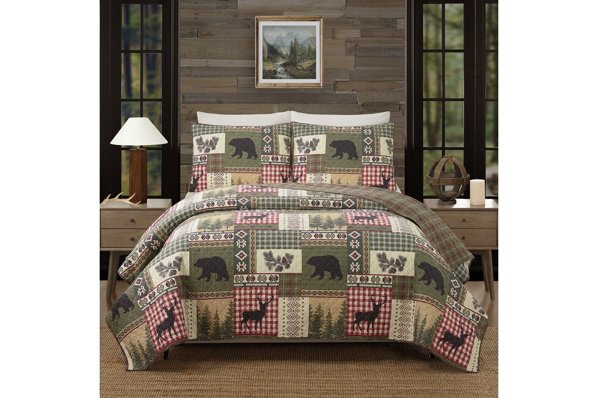 Dorset 100% Cotton Reversible Quilt Set