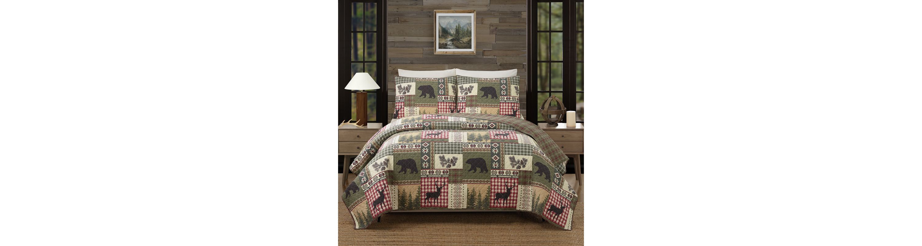 Dorset 100% Cotton Reversible Quilt Set