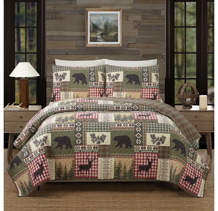 Dorset 100% Cotton Reversible Quilt Set