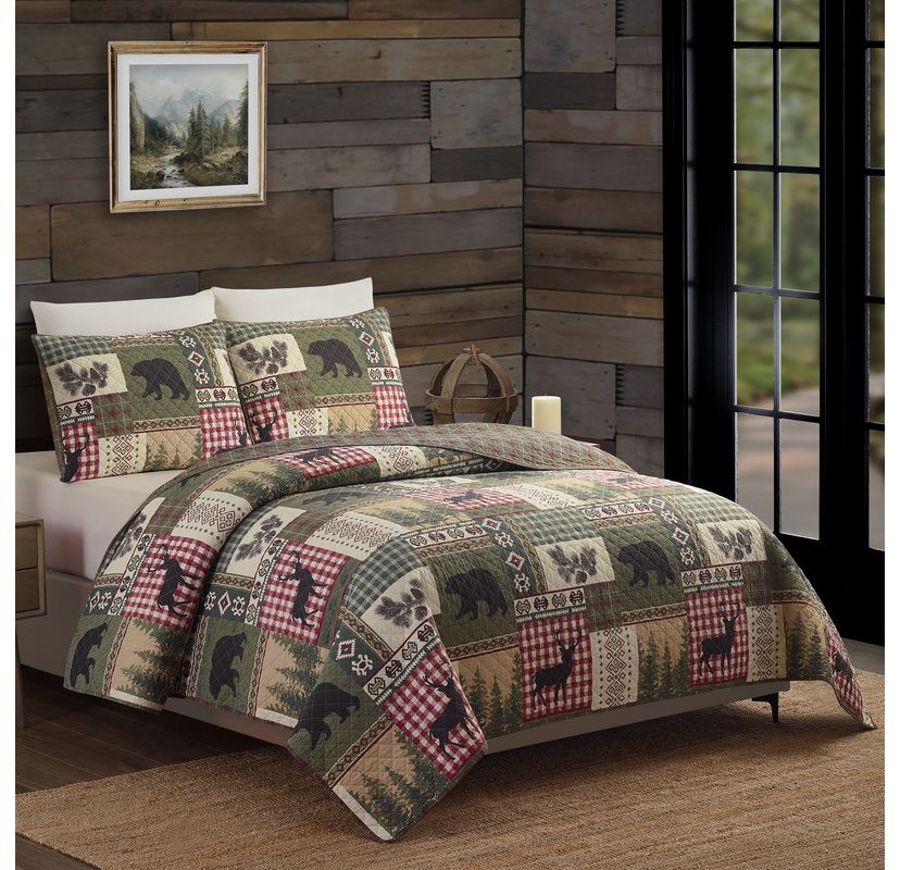 Dorset 100% Cotton Reversible Quilt Set