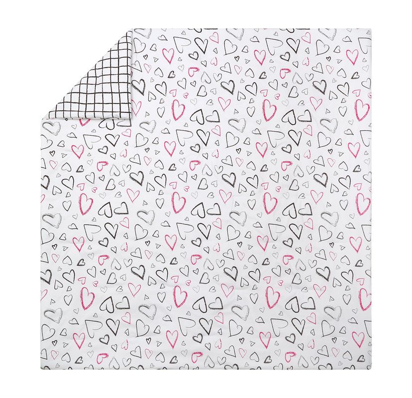 Roxy Hearts Reversible Comforter Set