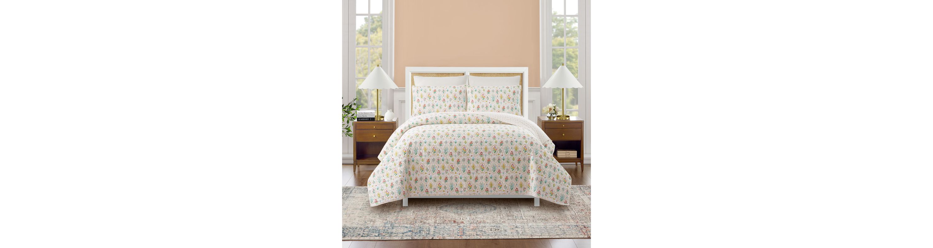 Floral Wallpaper Cotton Quilt Set by Angela Staehling