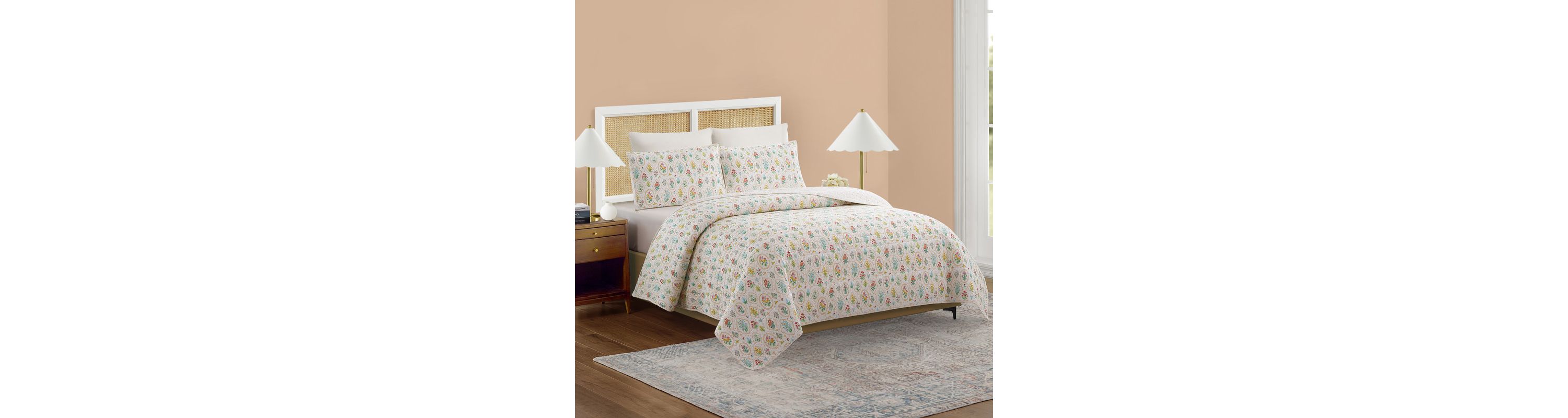 Floral Wallpaper Cotton Quilt Set by Angela Staehling