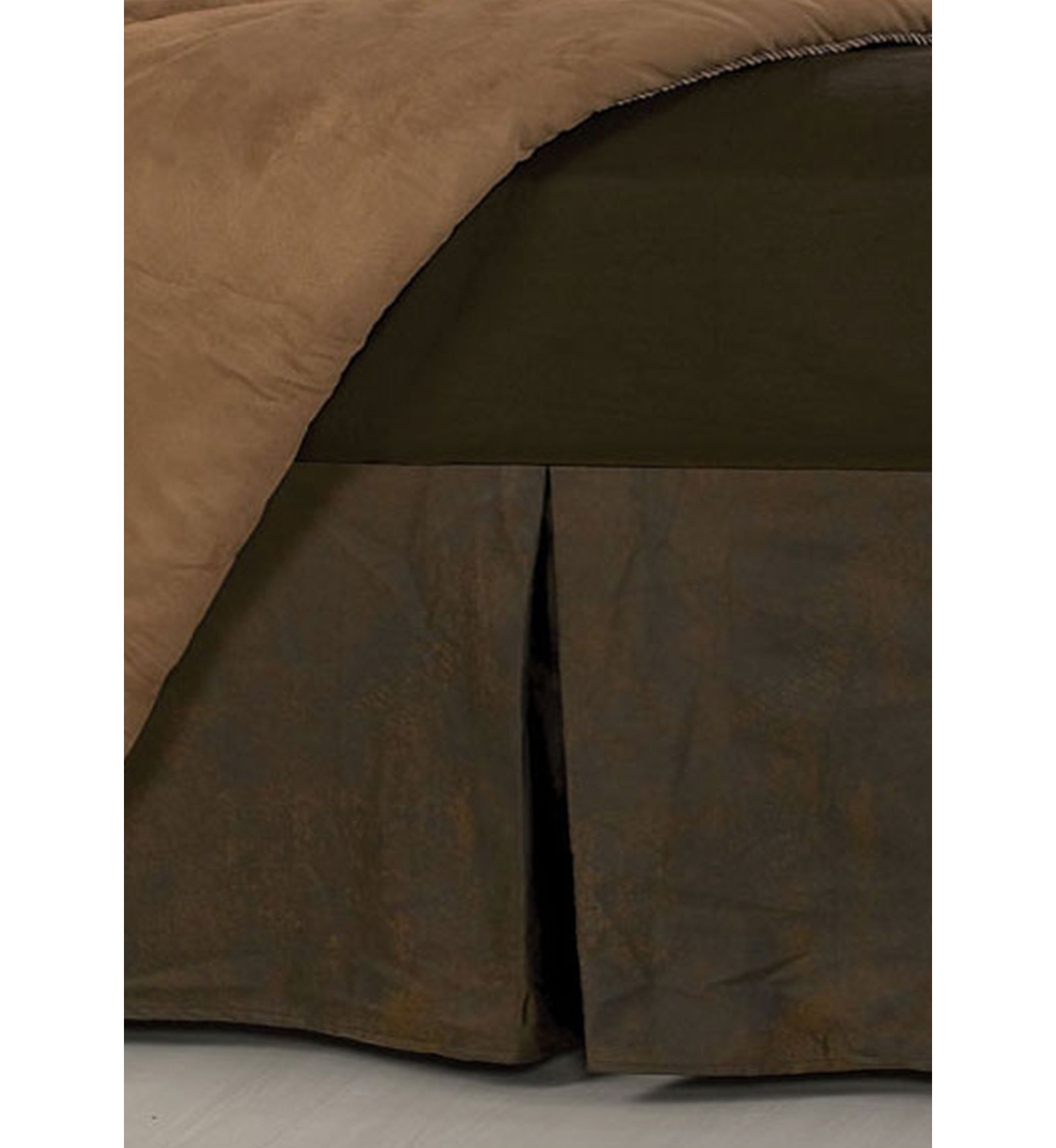 Chocolate Brown Faux Leather Bed Skirt