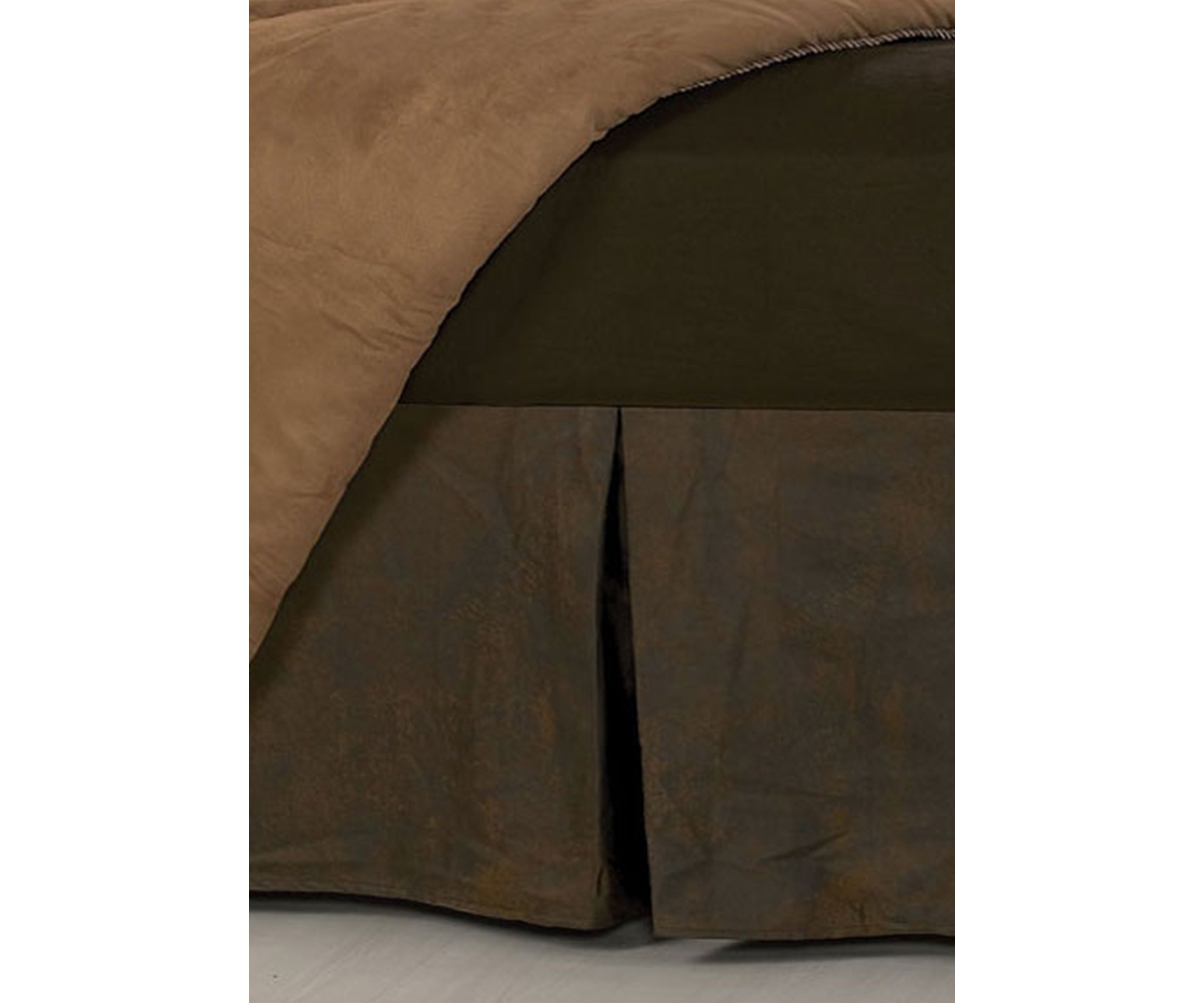 Chocolate Brown Faux Leather Bed Skirt