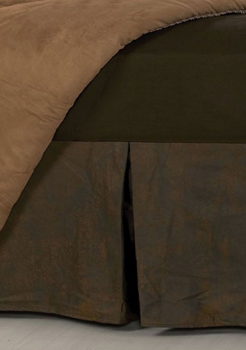 Chocolate Brown Faux Leather Bed Skirt