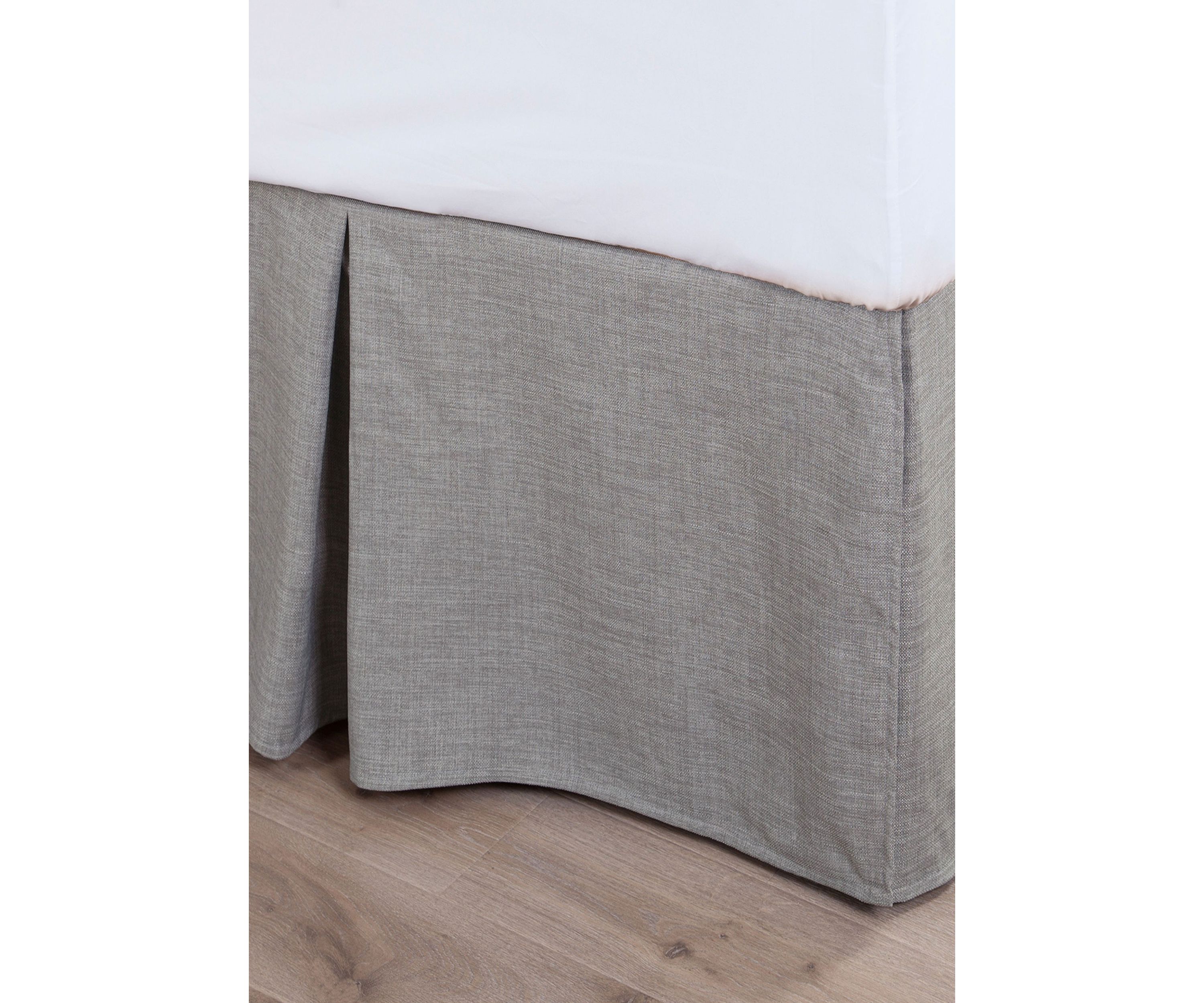 Carmen Solid Taupe Faux Linen Bed Skirt
