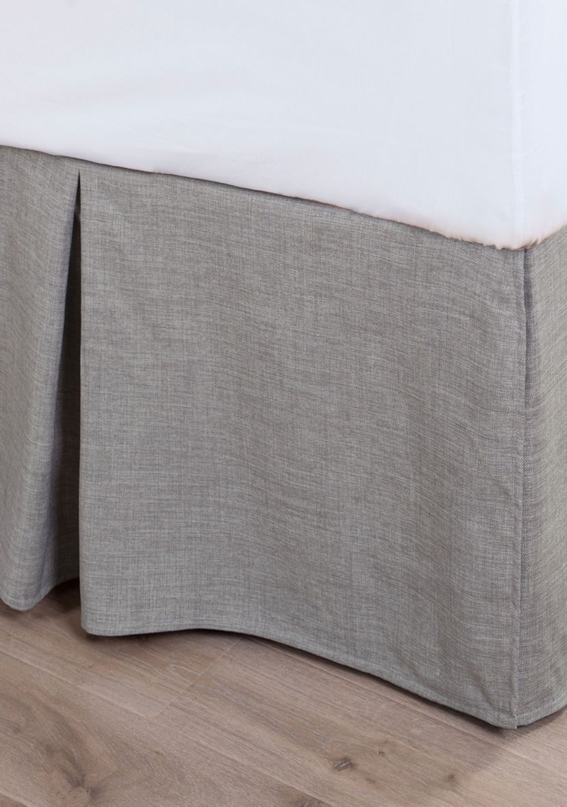 Carmen Solid Taupe Faux Linen Bed Skirt